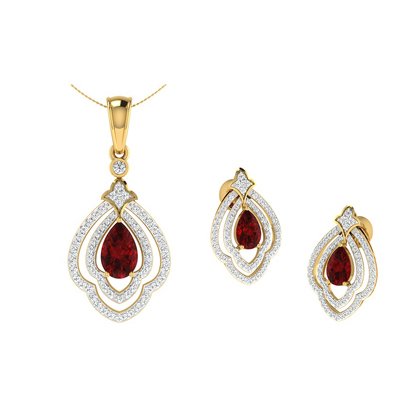 Pendant and earrings ensemble