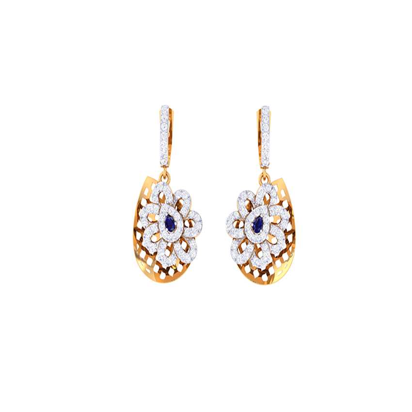 Diamond Halo Drift Earrings