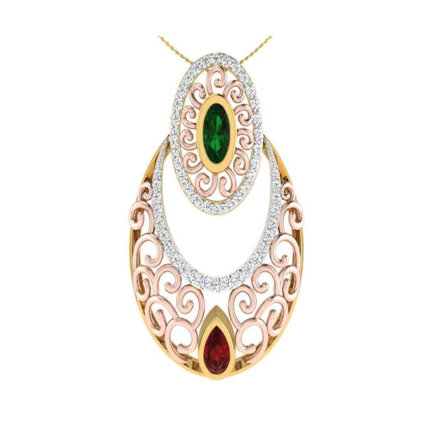 Crystal Beam Diamond Pendant Set