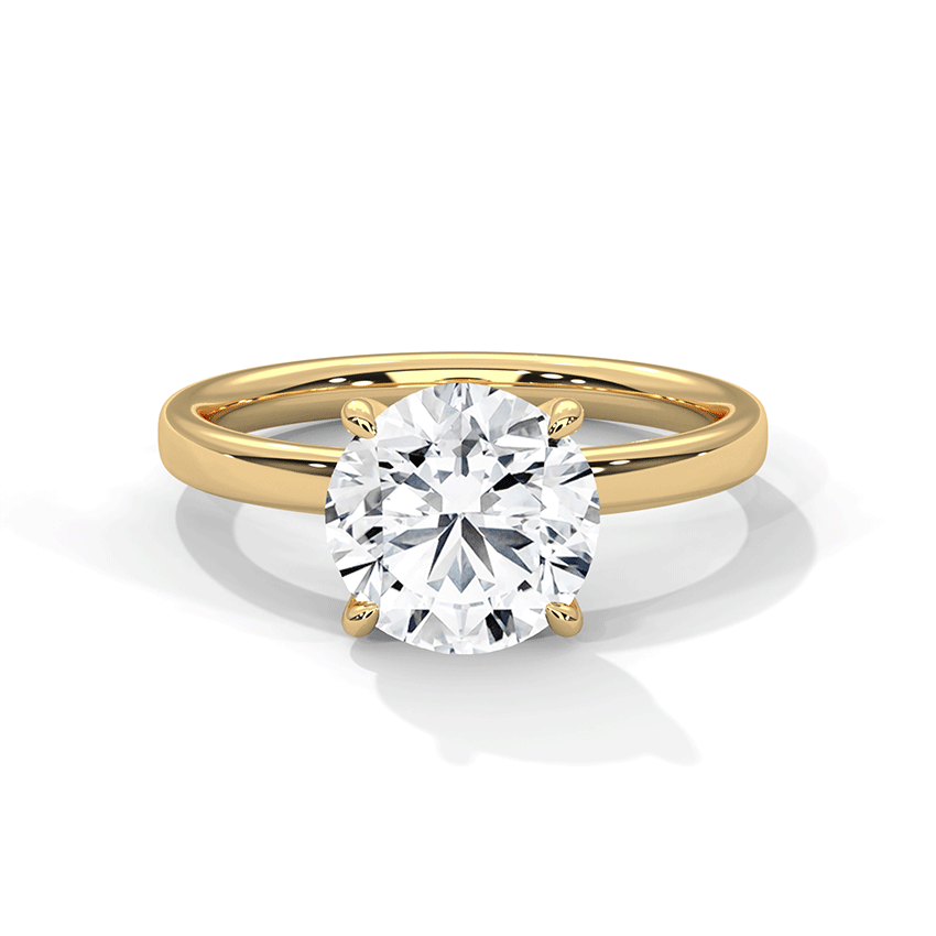 Wave Round Solitaire Diamond Ring