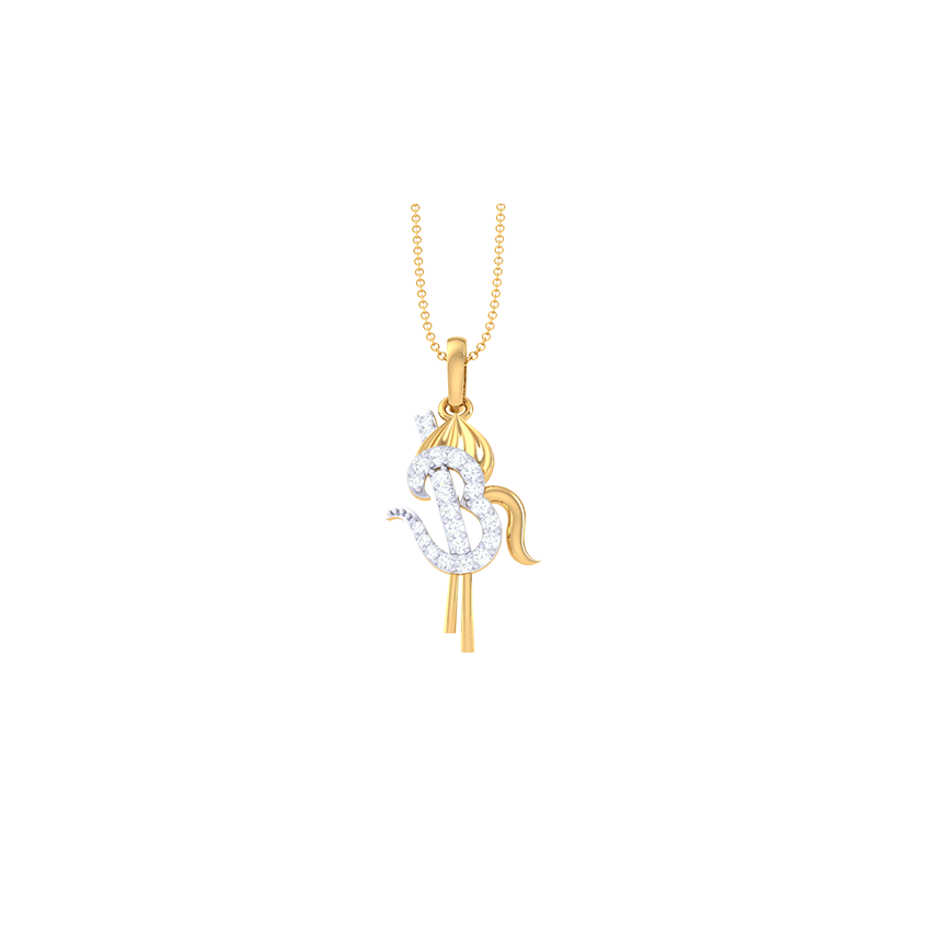 Radiant Om Emblem Diamond Pendant