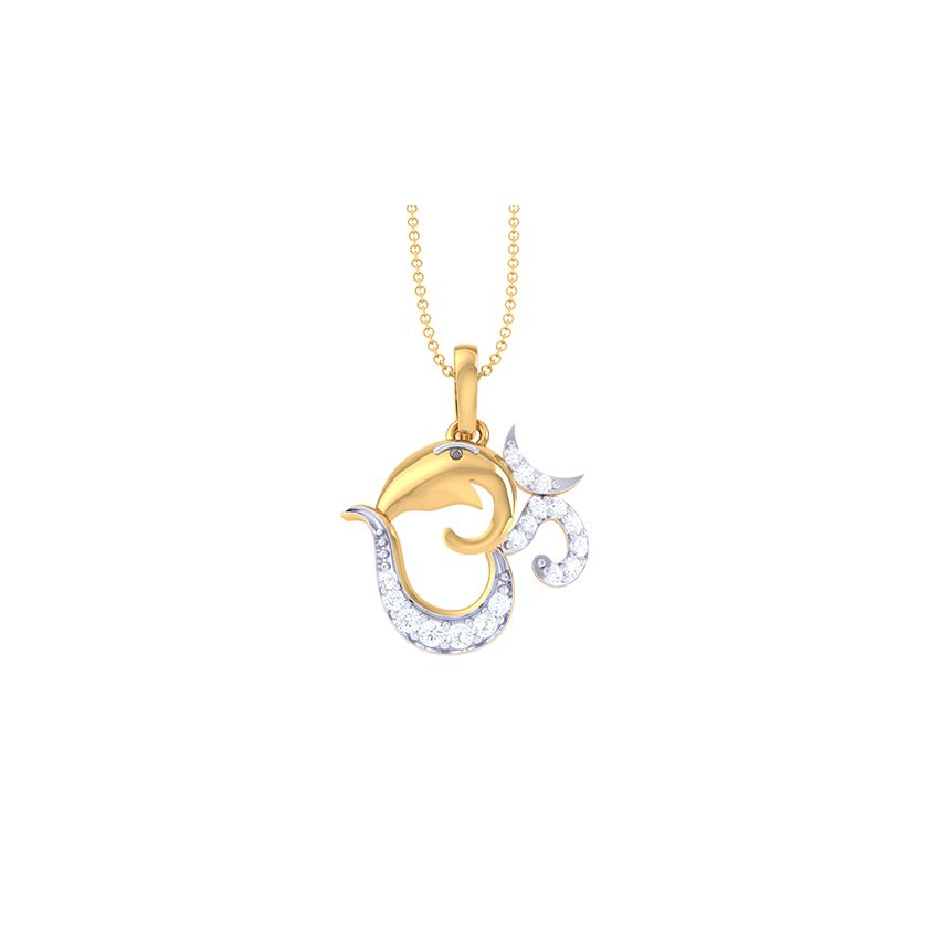 Radiant Om Emblem Diamond Pendant
