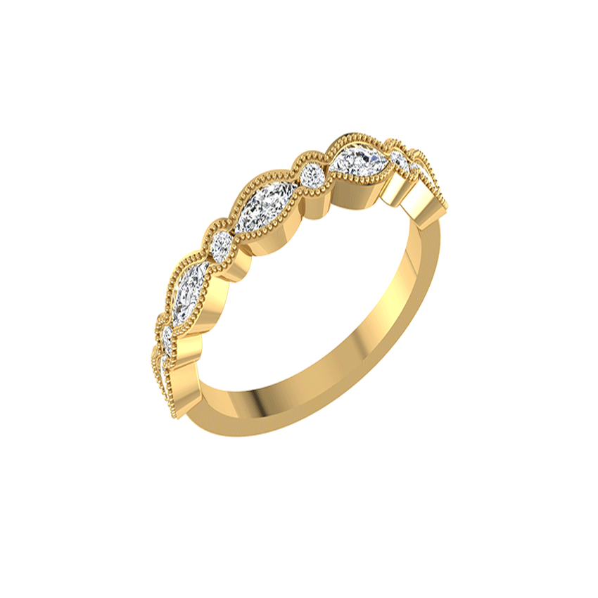 Golden Horizon Diamond Band Ring